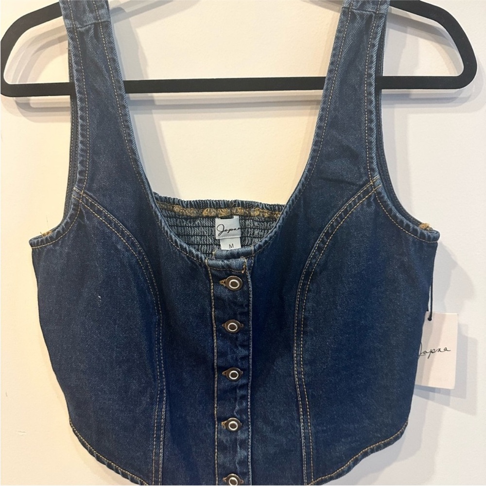 Japna Dark Blue Denim Crop Top